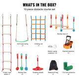 Ninja Warrior Obstacle Course for Kids, 15.24 m Weatherproof Slacklines, 500lbs Weight Capacity V952-RZX502YC9J003NWUAV0