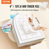 VEVOR Mattress Topper Premium Memory Foam Fiber Fill Queen 101.6 mm Thickness V952-DHYCDZ6080INC2P47V0