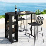 Gardeon Outdoor Bar Set Patio Furniture Dining Chairs Table and Chairs Wicker ODF-BA-TW-STORE-SET