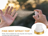 24 Pcs Gold White Spray, 24/410 Fine Mist Sprayer Reusable Replacement Spray Bottle Pump Plastic V1258-DP02-C-3265