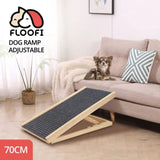 Floofi Natural Wood Grain Wooden Adjustable Height Pet Ramp Dog Sofa Stairs V227-3331641031111