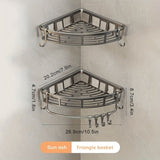 Gray Shower Caddy 3-Tier Corner Caddy Shower Hooks Bathroom Storage Rust-Resistant V1347-113-38886