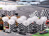 12 Pcs Race Car Party Favors Portable Fan Bulk Mini Handheld Personal Fans Checkered Black and White V1259-DP01-A-5558