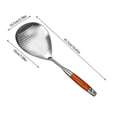 Stainless Steel Large Slotted Spoon For Cooking Pasta Dumplings Hot Pot Strainer With Wooden Handle V1369-AZ3-W-14676