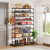 10 Tier Black Shoe Rack Metal Shoe Storage Organizer Rack 50-Pair Large Capacity V63-840551