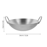 Heavy Duty Stainless Steel Wok Pan for Induction, Gas, Electric Stoves - Plated Silver V1366-AZ2-W-13869