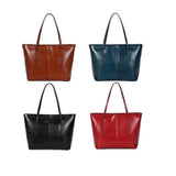Women's Leather Tote Bag Cowhide Shoulder Bag or Handbag - Blue V1263-JX-3480