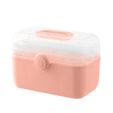 Medicine Storage Box Plastic Multi Layer Large Capacity Medicine Cabinet for Household Pink V1294-YM0716-3117220183214