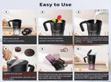 White Portable Juicer - Rechargeable Outdoor Travel Juice Cup with Six Blades, Multifunctional V888-ELOSUNG13302