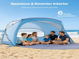 Beach Tent Sun Shelter for 6 Person, UPF 50 Protection, Portable Sun Shade Canopy with Carrying Bag V952-LCJCHTZPLCJCLXOXD001V0