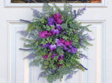 Spring Summer Front Door Teardrop Wreath Artificial Floral Wreath For Home Decor V1192-AZ-W-27893
