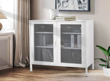 Levede Storage Cabinet Steel Kitchen White CH1073-WH