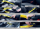 Car steering wheel lock for seat belts, Robust universal steering wheel lock, visibility car lock, V1189-LC-QP-00827