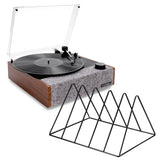 Victrola Eastwood II Turntable - Walnut Gadhouse Vinyl Rack Bundle - Black V398-VTR-74-WLN-VR