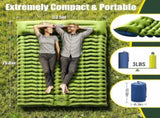 Double Sleeping Pad - Self Inflating 4" Extra-Thick for 2 Person with Pillow Built-in Foot Pump V1259-DP01-I-00016