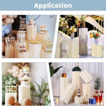 3 PCS Carboard Round Plinth Cylinder Pedestal Wedding Flower Display Stand V201-SUN0003WH8AU