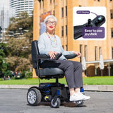 EQUIPMED Heavy Duty Electric Wheelchair, Up to 20km Range, Ultra-Comfortable, Great Turning Circle, V219-HWCELEEQ12BA