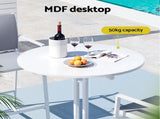 Gardeon Outdoor Bar Table Round Folding Desk Top 109cm Patio Furniture White FF-TABLE-SL-WH