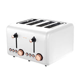 Pronti Rose Trim Collection Toaster & Kettle Bundle - White KTL-TSR-COM-WH