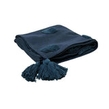 J Elliot Home Quinn 100% Cotton Textured Throw 130 x 160 cm Indigo & Majolica V442-IDC-THROW-QUINN-INDIGO-RE