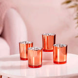 10 Pack Copper Votive Tealight Candle Holders Valentines Day Mercury Wedding Decor Glass Candlestick V382-COPPERS10