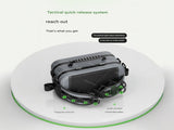 Grey Hard Shell Fishing Waist Bag - Waterproof 1000D PVC Lure Pack with 90 Degree Open Workbench and V888-ELOSUNG56804