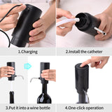 Electric Wine Bottle Opener Set Rechargeable Wine Set with Foil Cutter, Wine Opener, V1192-AZ-W-2607