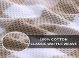 Homaxy 100% Cotton Waffle Weave Check Plaid Kitchen Towels, 13 x 28 Inches, 4-Pack, White & Black V1258-DP02-F-159