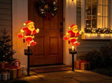 Light-Up Solar-Powered Santa Claus Lawn Stake, Outdoor Waterproof Holiday Decoration, Easy Tool-Free V1369-AZ3-W-15360
