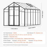 VEVOR Polycarbonate Greenhouse 8 x 12 Ft Outdoor Walk-in Greenhouse for Garden V952-JTSZWSL8W12F5VOMTV0