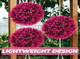 13in Rosy Plastic Artificial Topiary Plant Set for Wedding, Banquet, Party Decoration with Vibrant V1192-AZ-W-20582
