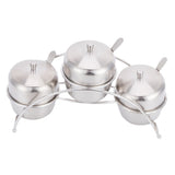 304 Stainless Steel Condiment Pot Spice Container Salt Sugar Box Storage Spice Rack Set V1294-YM0718-3118210017011