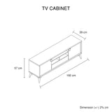TV Cabinet with Storage Drawer Open Shelve Cabinet MDF in Champagne Colour V43-TVC-MAXL