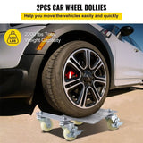 2 Pcs Tire Wheel Dollies 12"X16" Platform Size Wheel Car Dolly 3" Caster Wheel Dolly for Vehicle Car V952-TAD3503LTYWQ00001V0