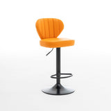 SERENIT Bar Stools Kitchen Bar Stool Leather Barstools Swivel Gas Lift Counter Chairs BS8405 Orange V255-8405_ORANGE