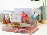 Cute Mesh Office Supplies Accessories Essentials Caddy with Drawer for Home & Office Desktop V1192-AZ-W-13517