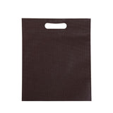 50Pcs Die Cut Non Woven Bags Eco Friendly Flat Mouth Tote Bags Non Woven Fabric Garment Bags Brown V1294-YM0718-3117220210412