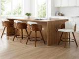 Artiss Wooden Bar Stools Swivel Kitchen Counter Stool Chair 58cm Seat Height BA-TW-W0099-WHX4