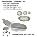 4 Pcs Dental Chair Covers, Waterproof PU Leather Protective Covers for Clinic Chairs, Black V1188-MS-721-206