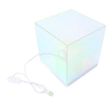 3D Cube LED Table Lamp RGB Colorful Clear Modern USB Square Table Night Light for Bedroom Living V1294-YM0901-3119240149811