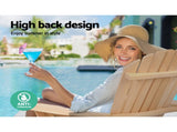 Gardeon Adirondack Outdoor Chairs Wooden Beach Chair Patio Furniture Garden Natural Set of 2 FF-BEACH-CHAIR-NTLX2
