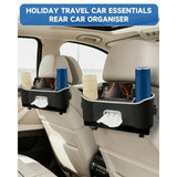 Car Seat Back Storage Box -Multifunctional Storage Box with Cup Holders, Tissue Box & Hooks, V1366-AZ2-W-11395