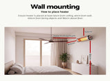 Devanti 2PCS Electric Radiant Strip Heater Outdoor Indoor Patio Infrared Heaters 2000W RHP-2000R-SI-2X