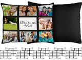 6Pcs Sublimation Blank Panel Pillow Case DIY Polyester Cushion Cover 9 Photo Heat Transfer Printing V1370-AZ4-10425