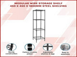 Wire Storage Rack 45x45cm Black Shelving with Fixed Legs V63-841281