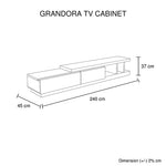 TV Cabinet with 2 Storage Drawers With High Glossy Assembled Entertainment Unit in Black & White V43-TVC-GND-B&W