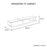 TV Cabinet with 2 Storage Drawers With High Glossy Assembled Entertainment Unit in Black & White V43-TVC-GND-B&W