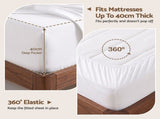 Giselle Double 500TC Cotton 4Pcs Sheet Set with 40cm Extra Deep Pocket for Thick Mattresses Sateen SHEETSETS-TC5-W-D