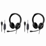 2X Wired USB Headset Call Center Headset with Microphone Game Noise Canceling over-Ear Headphones V1366-AZ2-W-14510