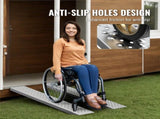 Portable Loading Ramps, 2 Pcs 1200 x 215 mm, Durable Aluminum Shed Ramp Set with Anti-Slip Holes, V952-LJSL472X85INA1TAOV0